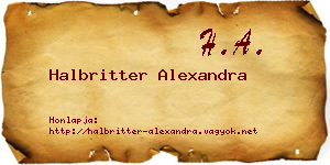Halbritter Alexandra névjegykártya
